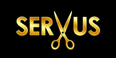 Servus Damen & Herrenfriseur Logo — Schere als V